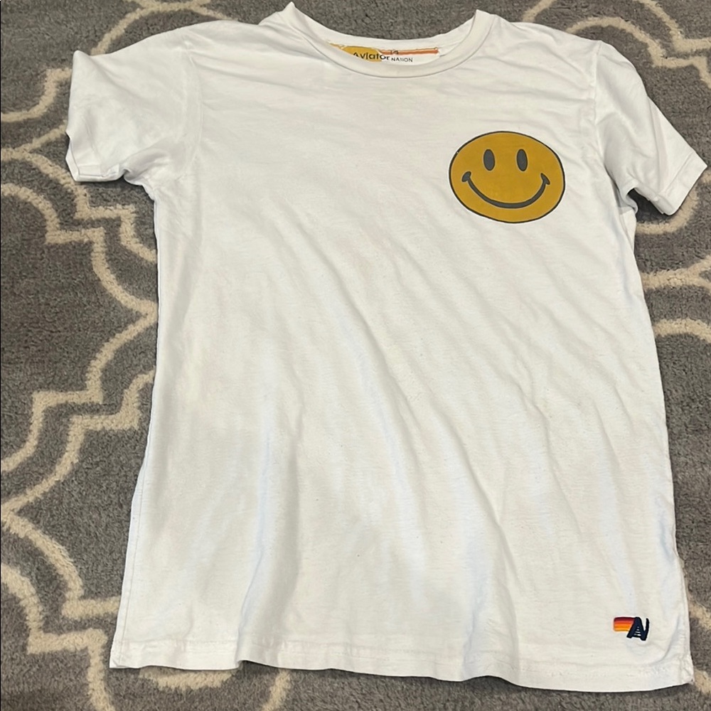 Aviator Nation White and Yellow Short Sleeve Tees